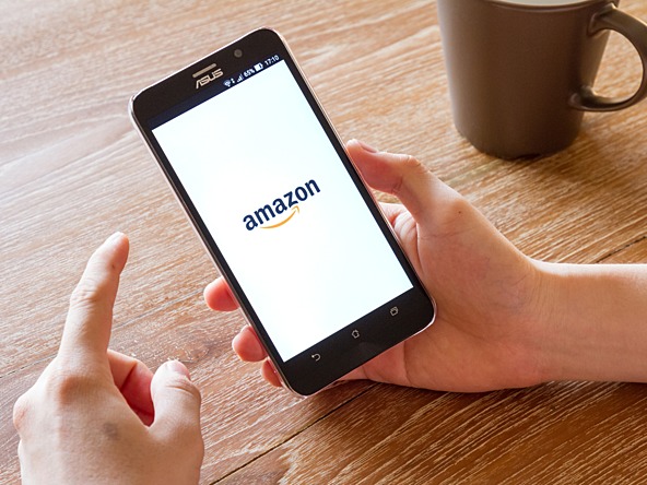 Amazon logo on smartphone